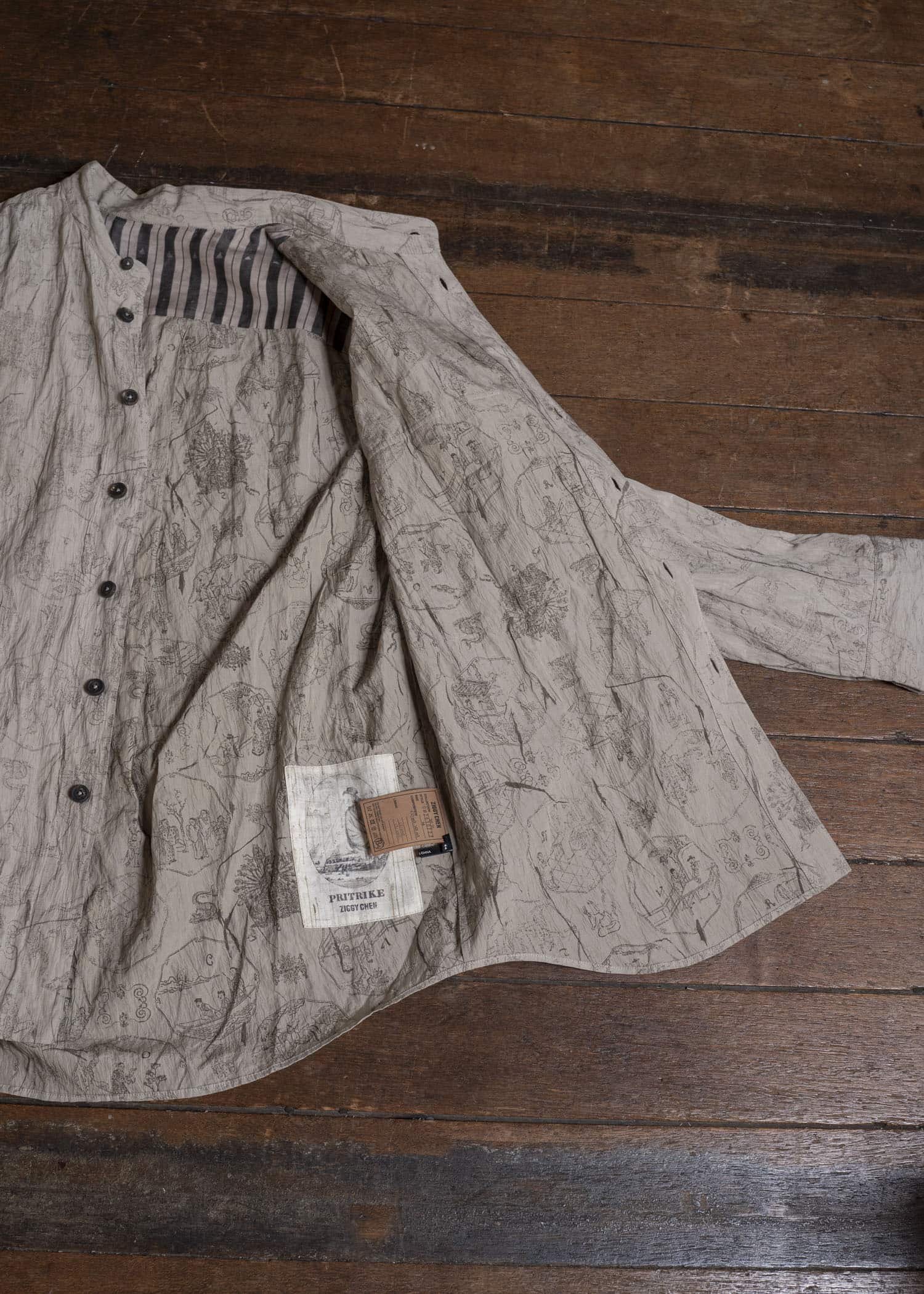 ZIGGY CHEN 0M2610727 MANDARIN COLLAR POCKET SHIRT 11