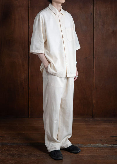 ITOH Dot Print Camp Collar Shirt Ecru