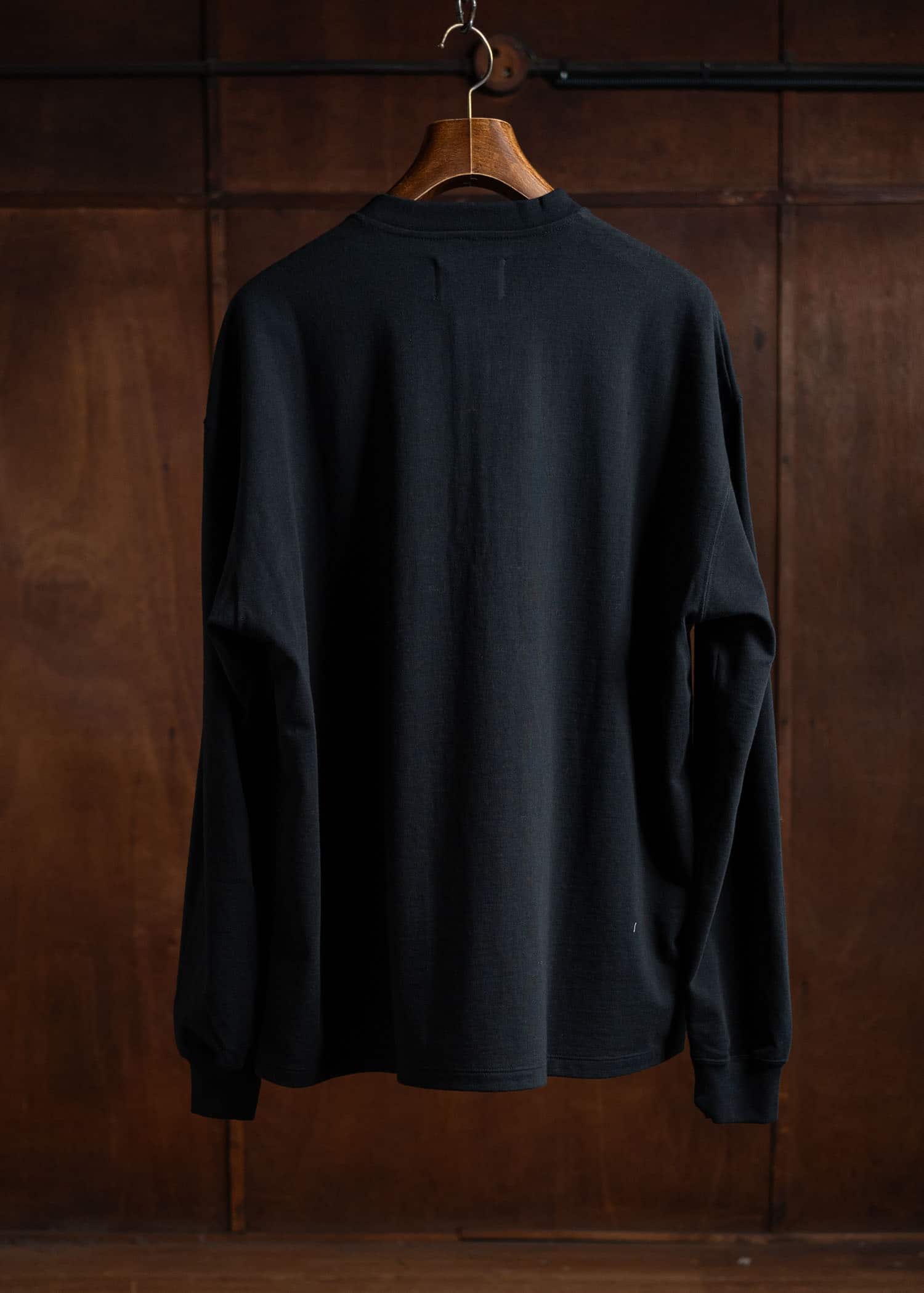 YOKO SAKAMOTO Tsuriami L/S Henley Neck Black YS-24AW-114-Black