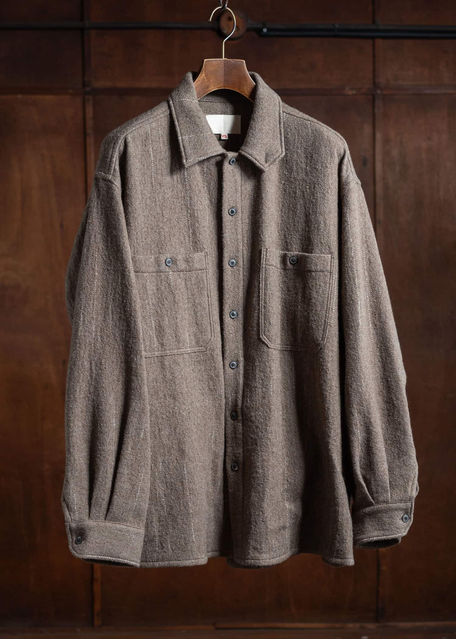 YOKO SAKAMOTO Kasuri Work Shirt Beige YS-24AW-15-Beige