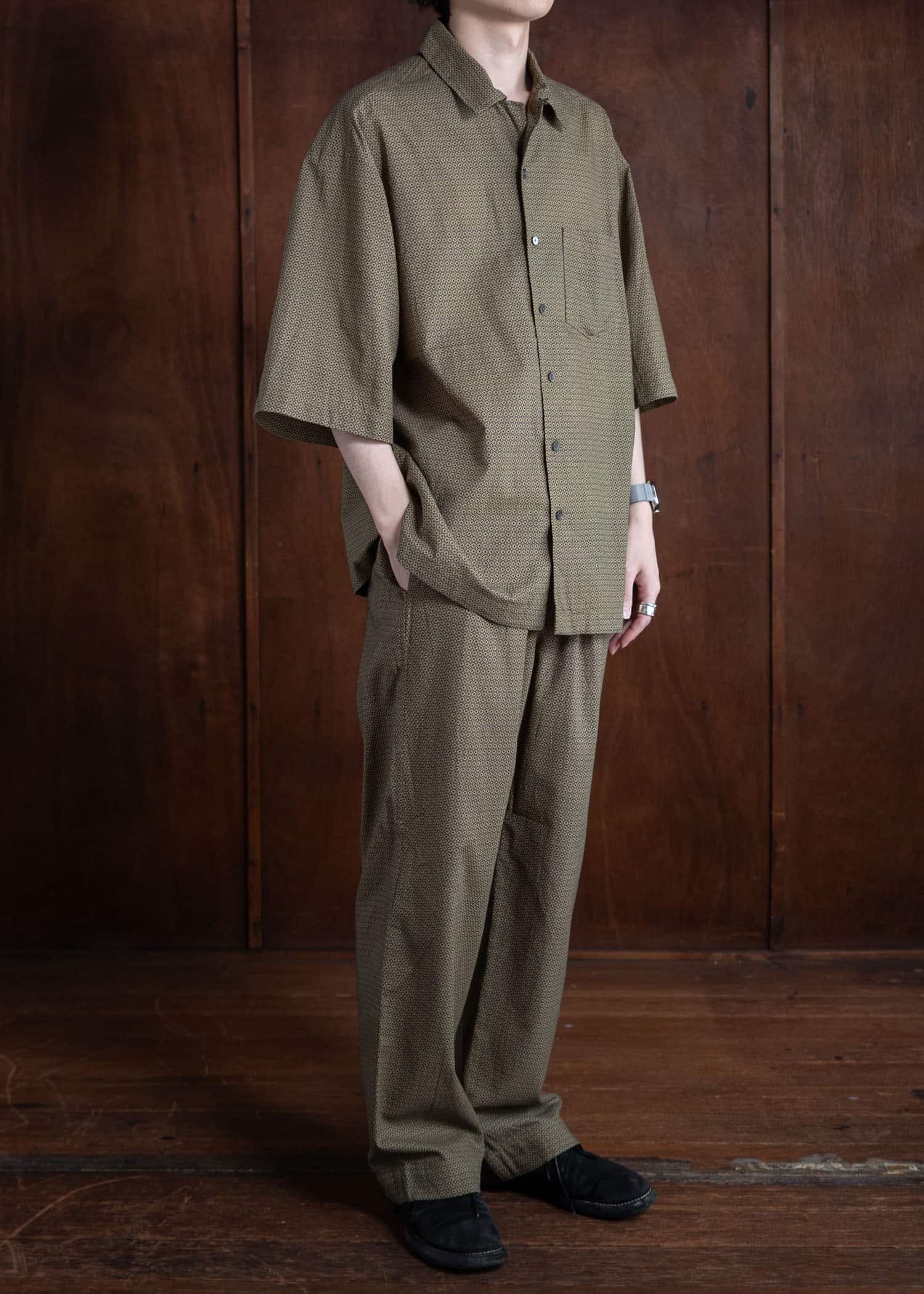 ITOH Dot Print Draw String Pants Khaki