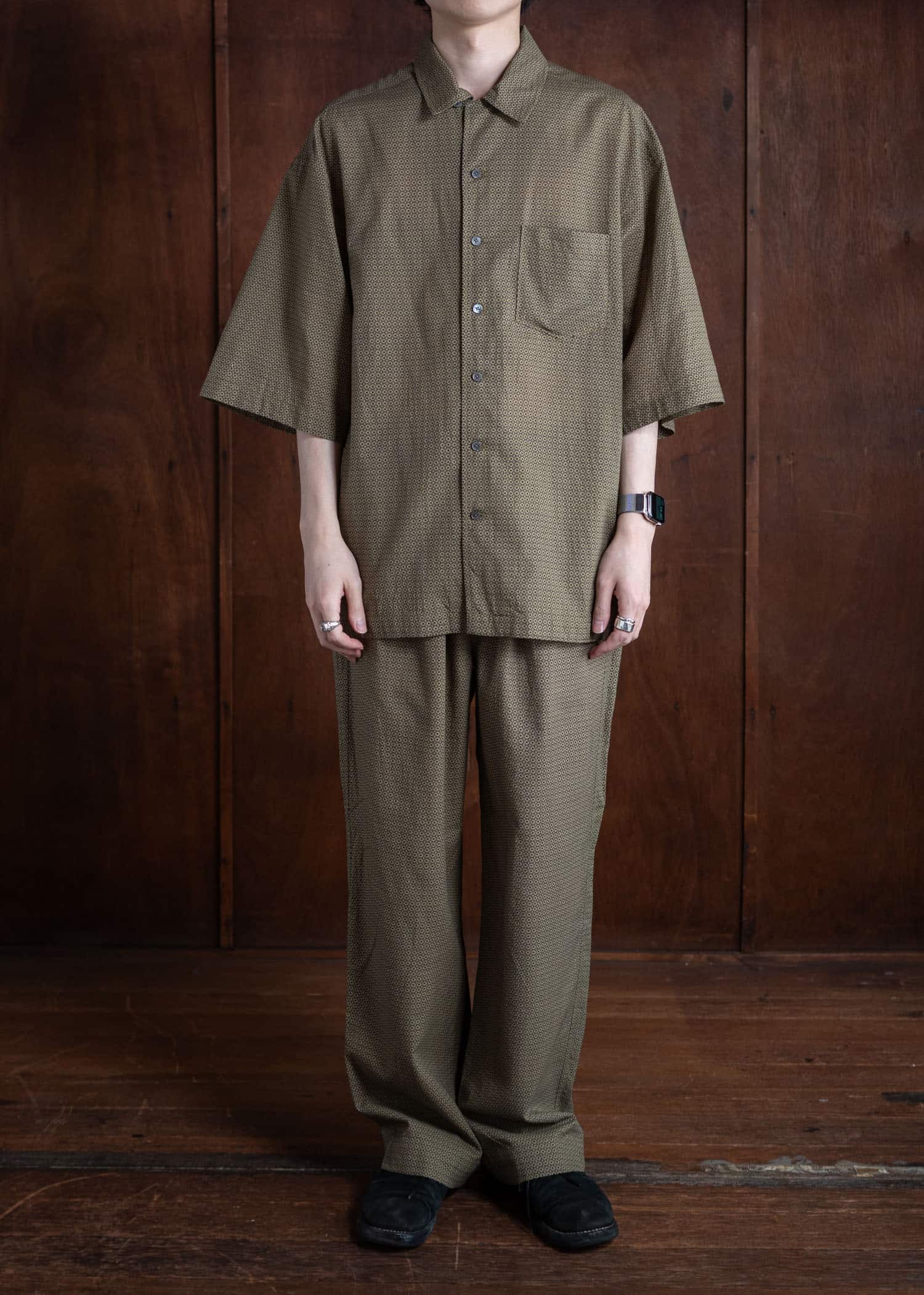 ITOH Dot Print Camp Collar Shirt Khaki