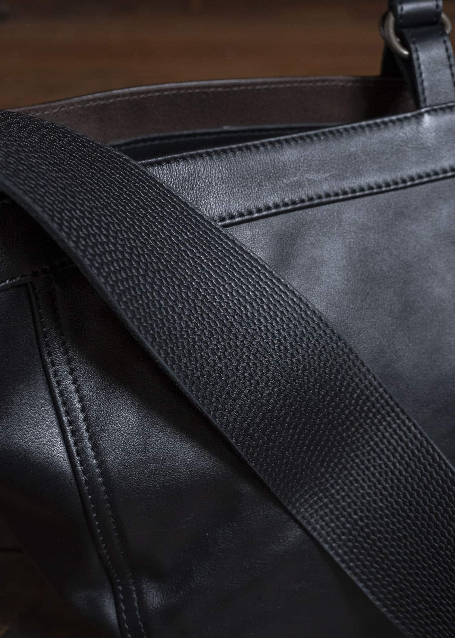 Taiga Takahashi Lot.018-Cf-Black Newsboy Bag Calf Leather Small Black