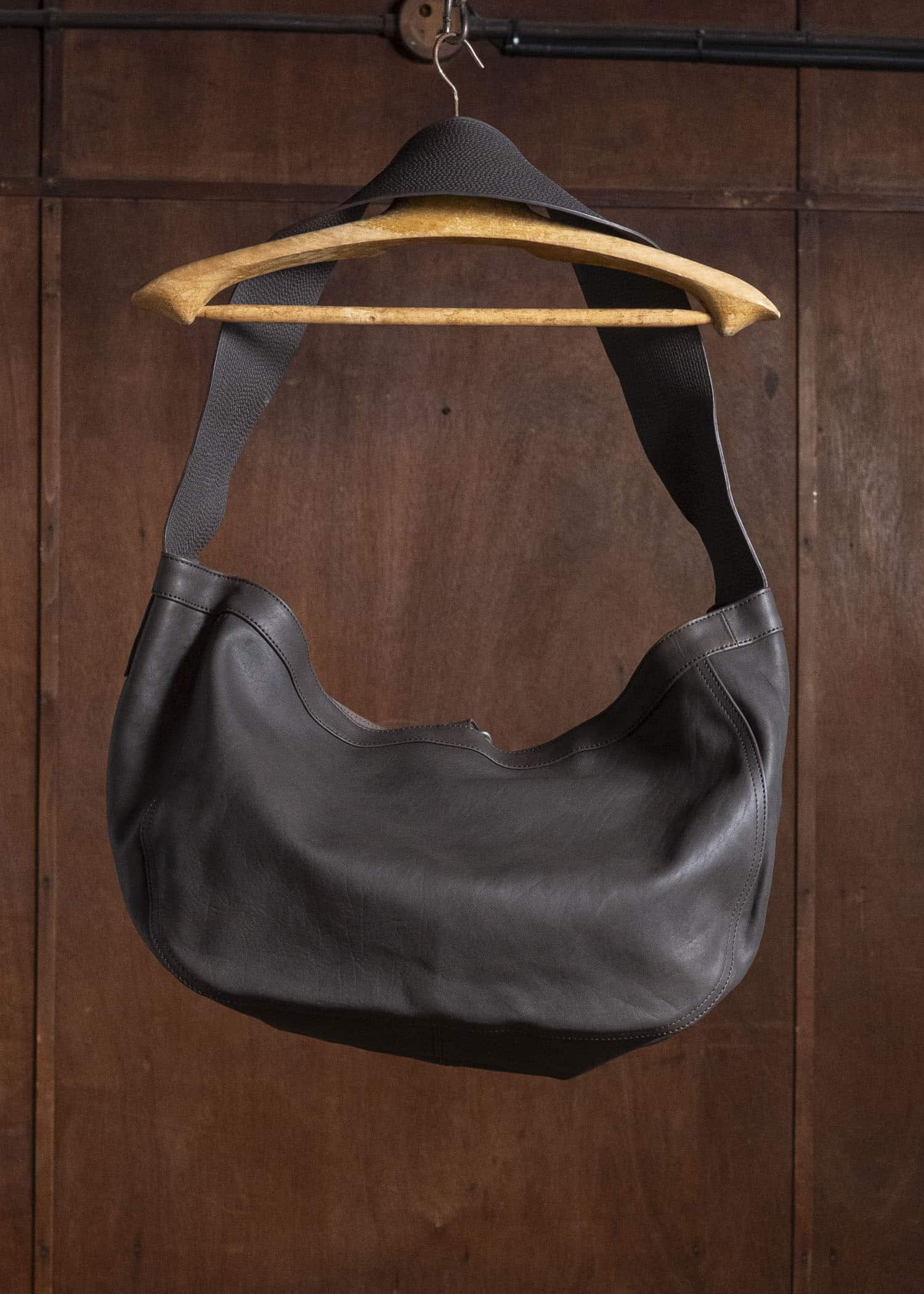 Taiga Takahashi Lot.004-Brown Newsboy Bag Horse Leather Brown
