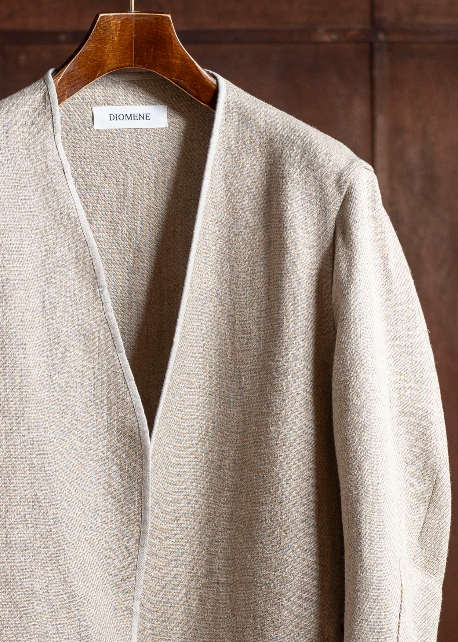 DIOMENE GARDENIA / UNLINED COLLARLESS JACKET 06 WALNUT DDM-JK-0017 / DDMLINODOK