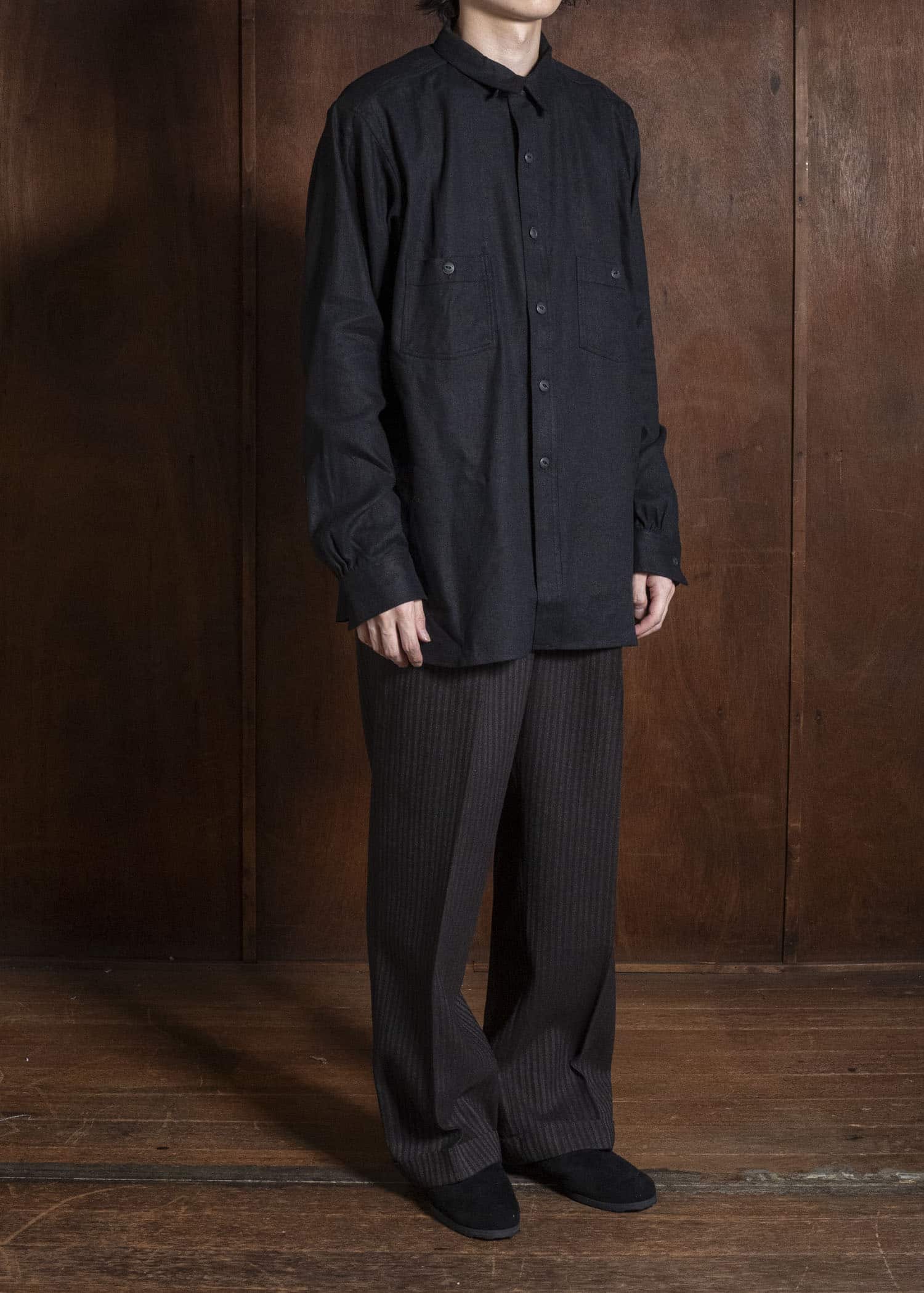 Taiga Takahashi Lot.121-Black Work Shirt Black