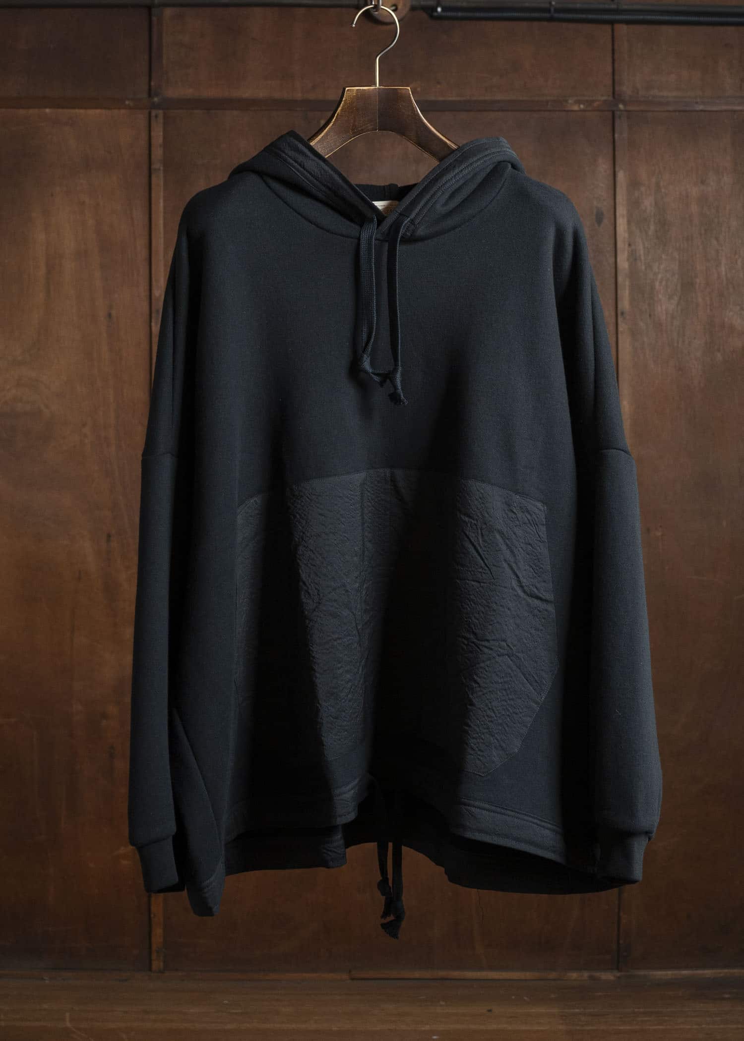 JAN-JAN VAN ESSCHE SWEAT#59 OVERSIZED HOODED SWEATSHIRT Cotton Yak Terry Sweat Black