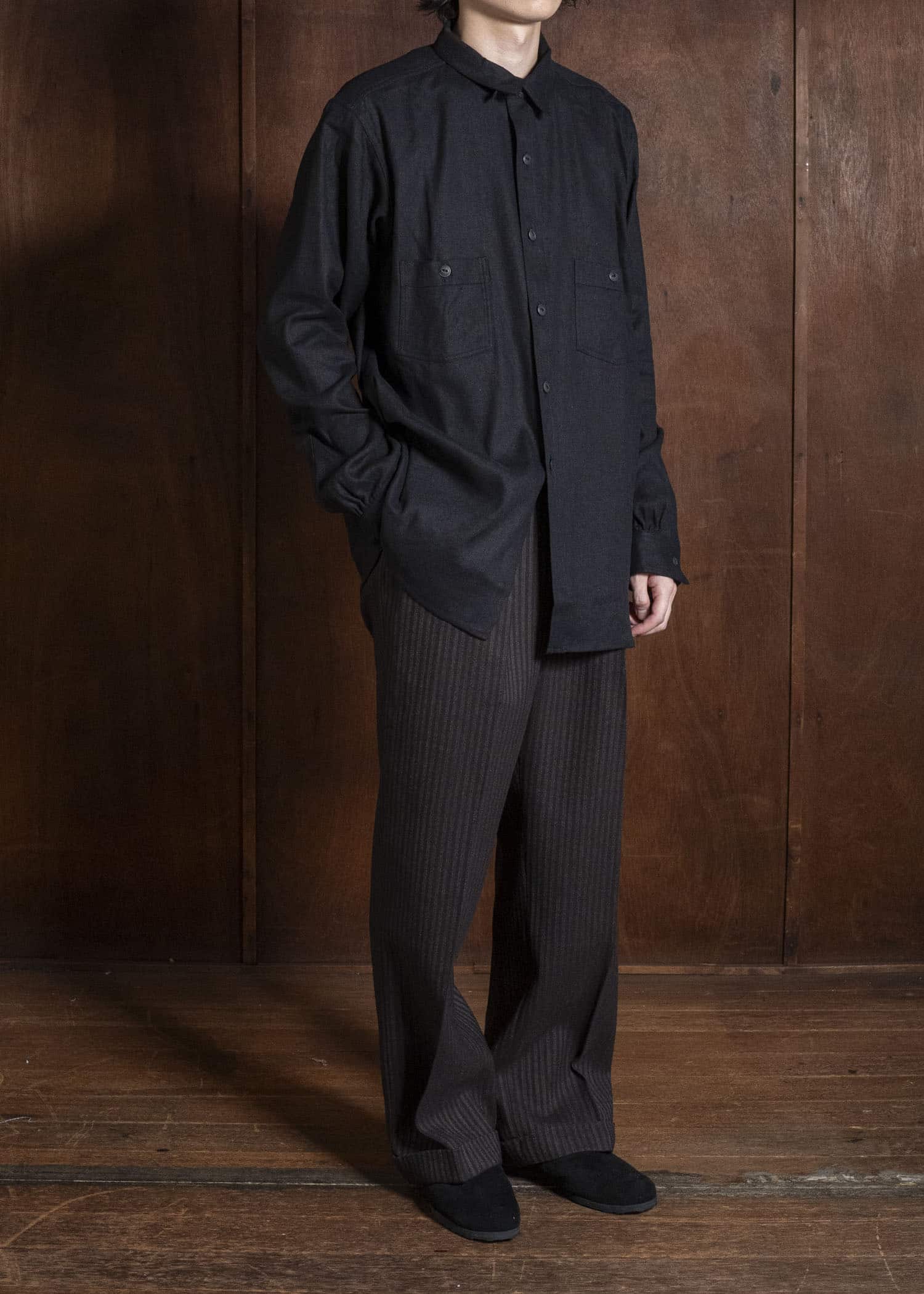 Taiga Takahashi Lot.121-Black Work Shirt Black