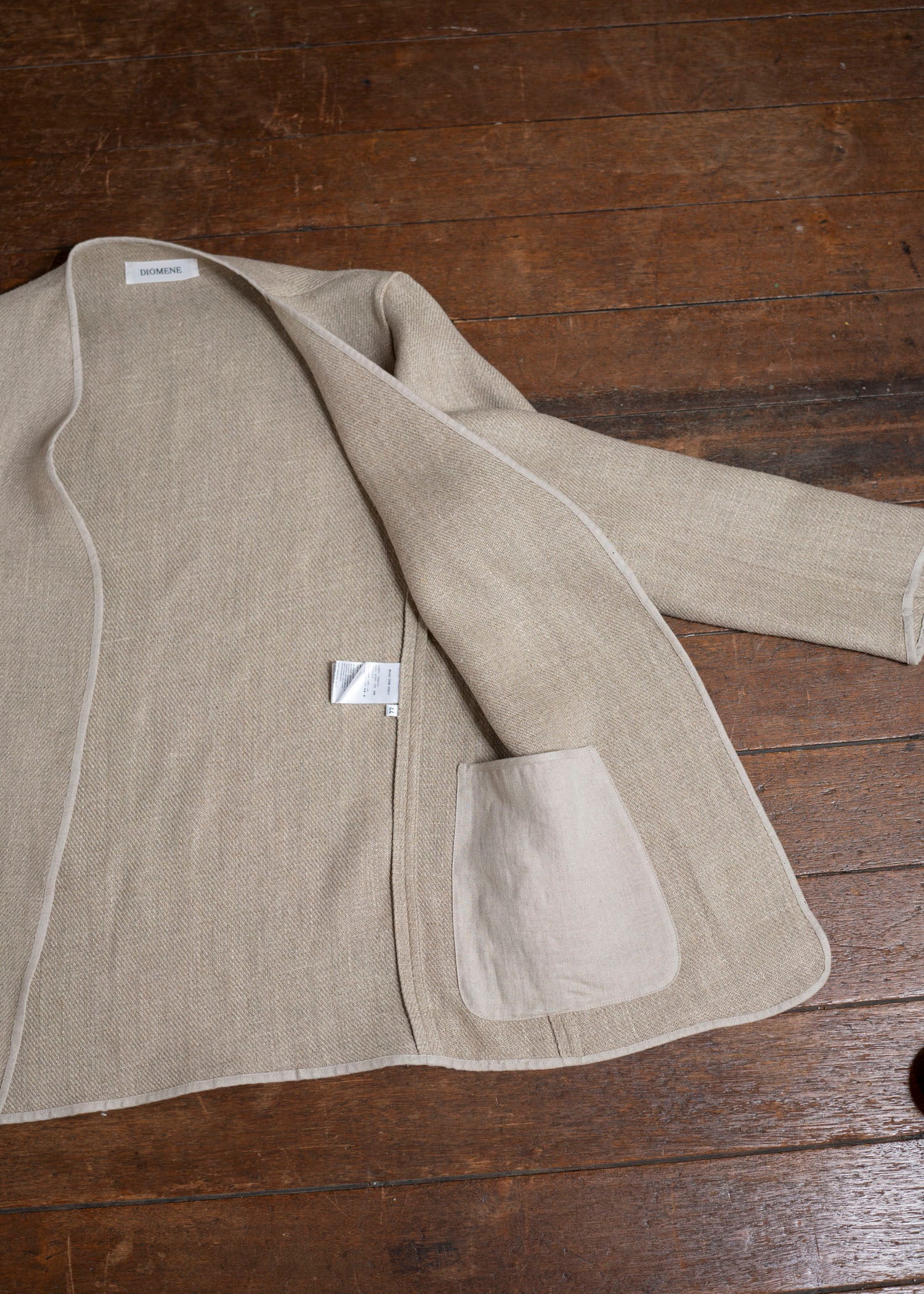DIOMENE GARDENIA / UNLINED COLLARLESS JACKET 06 WALNUT DDM-JK-0017 / DDMLINODOK