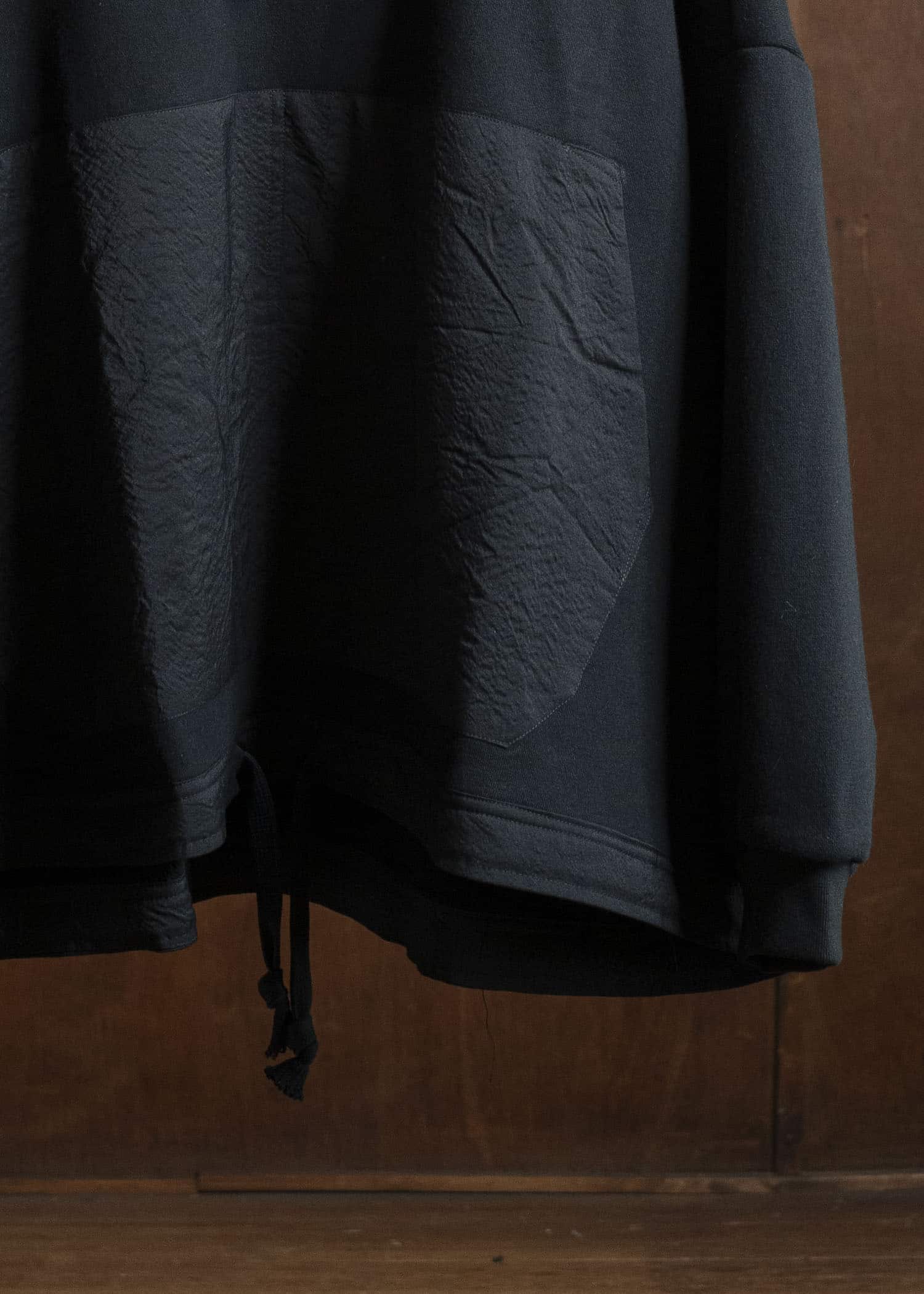 JAN-JAN VAN ESSCHE SWEAT#59 OVERSIZED HOODED SWEATSHIRT Cotton Yak Terry Sweat Black