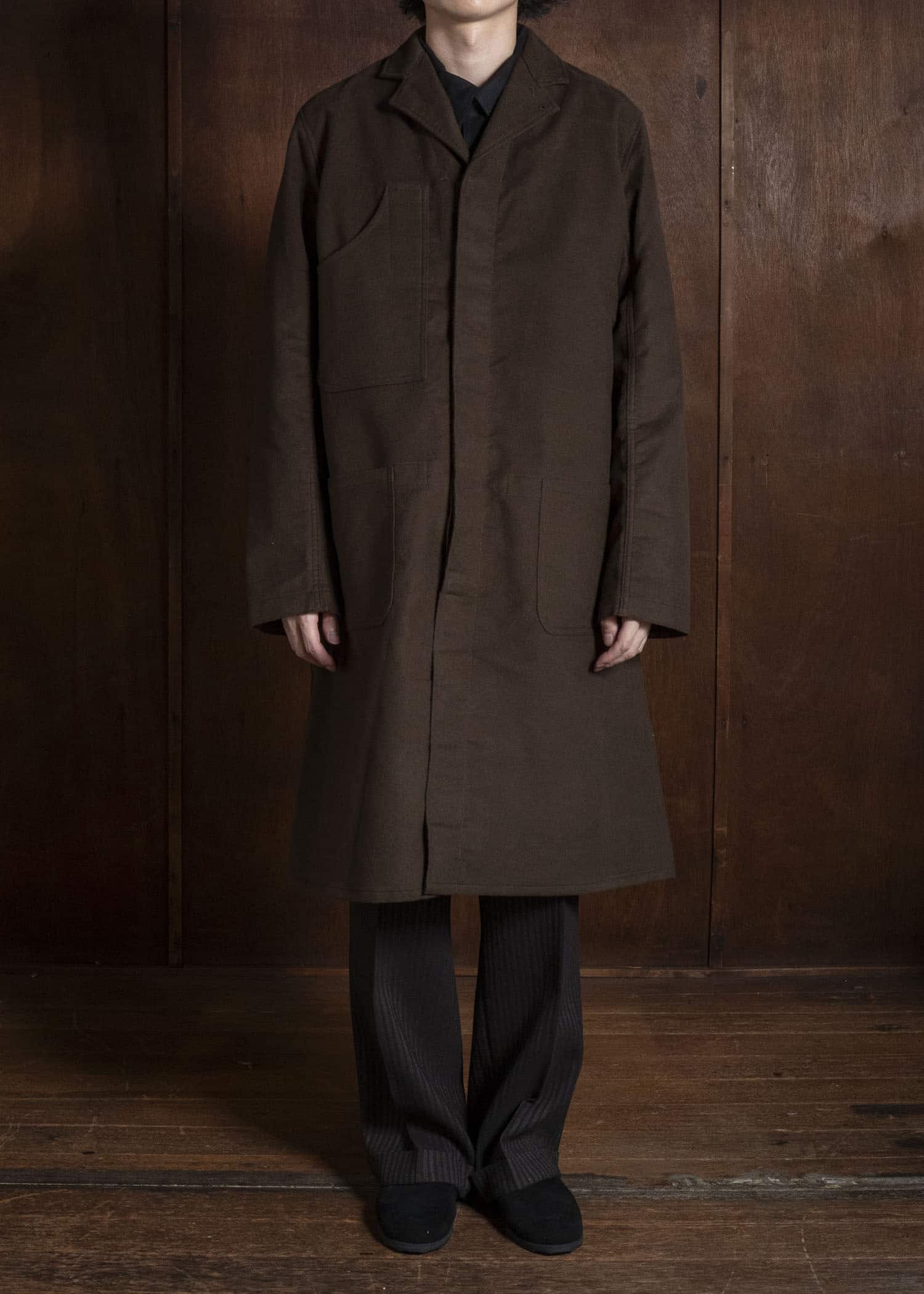 Taiga Takahashi Lot.413-Dark Brown British Postal Worker Coat Dark Brown