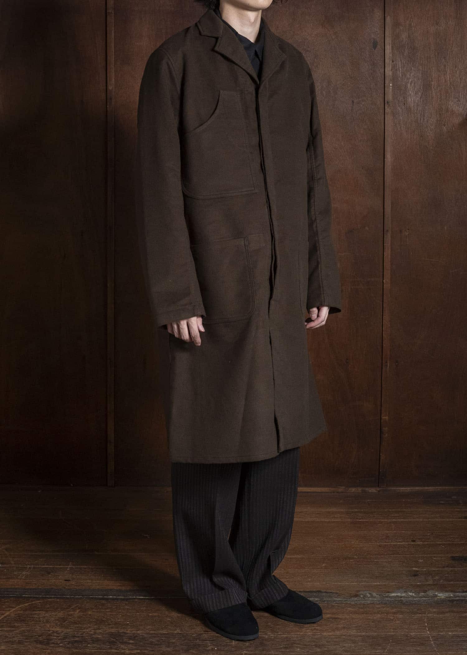 Taiga Takahashi Lot.413-Dark Brown British Postal Worker Coat Dark Brown