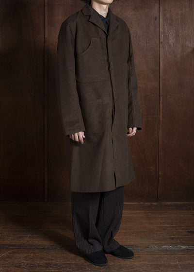 Taiga Takahashi Lot.413-Dark Brown British Postal Worker Coat Dark Brown