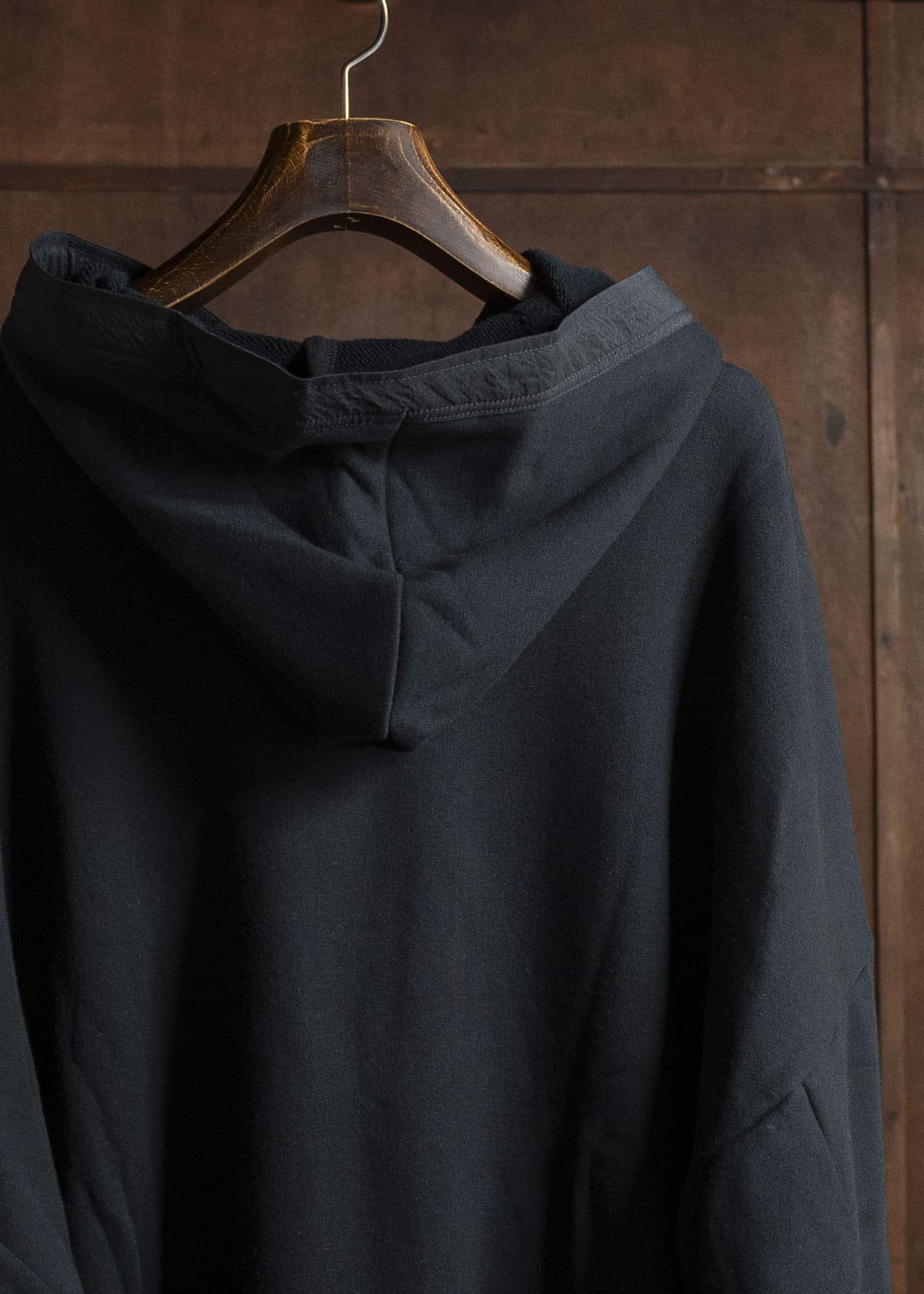 JAN-JAN VAN ESSCHE SWEAT#59 OVERSIZED HOODED SWEATSHIRT Cotton Yak Terry Sweat Black