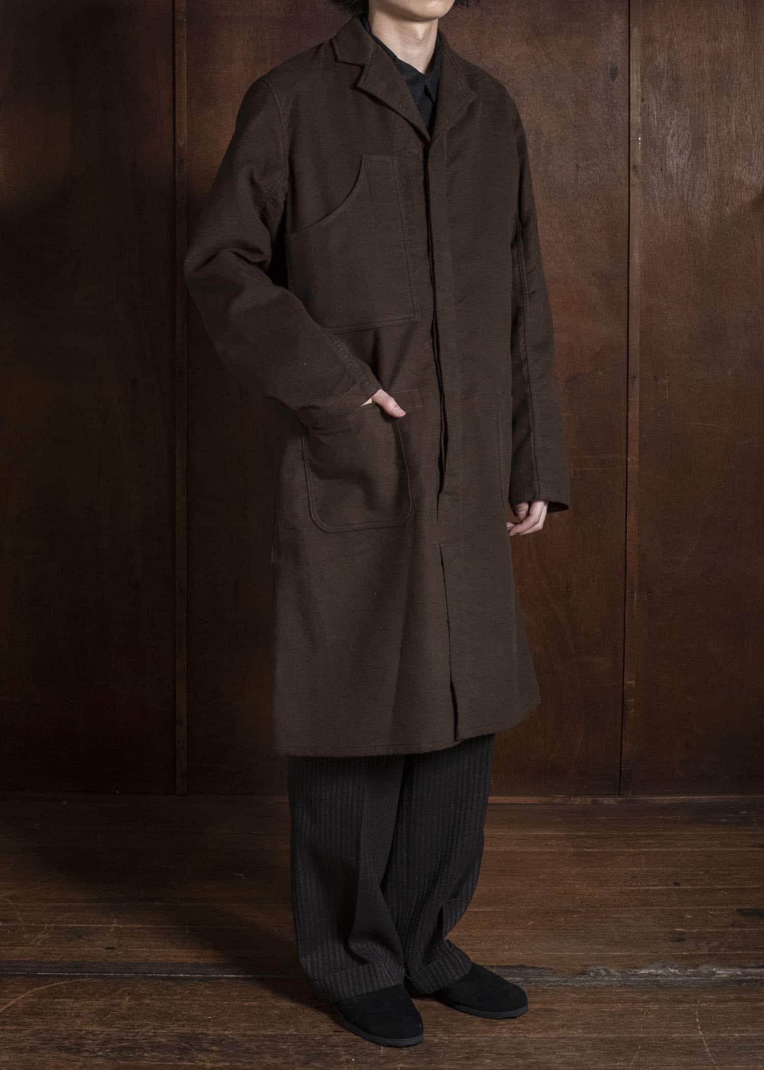 Taiga Takahashi Lot.413-Dark Brown British Postal Worker Coat Dark Brown
