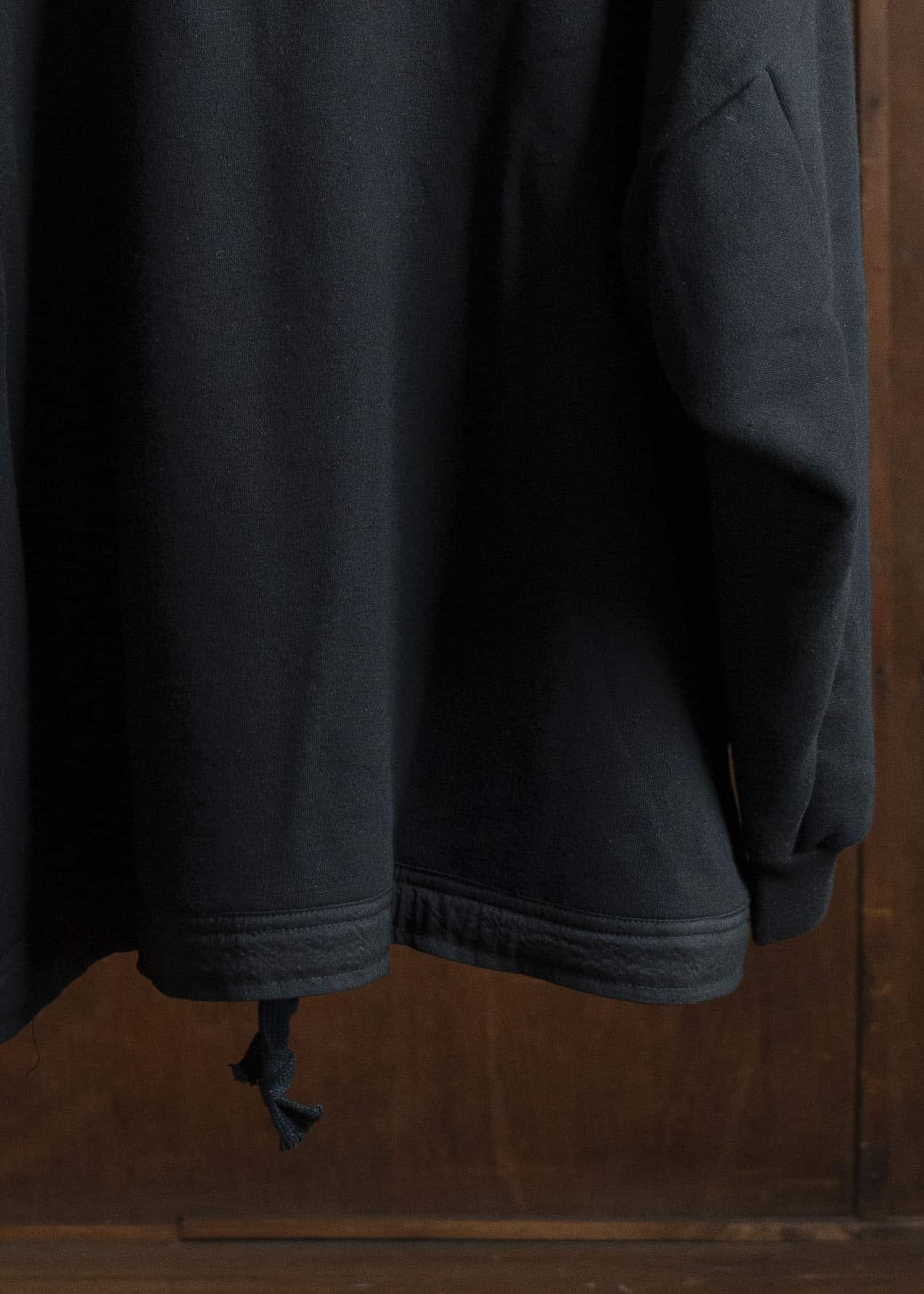JAN-JAN VAN ESSCHE SWEAT#59 OVERSIZED HOODED SWEATSHIRT Cotton Yak Terry Sweat Black