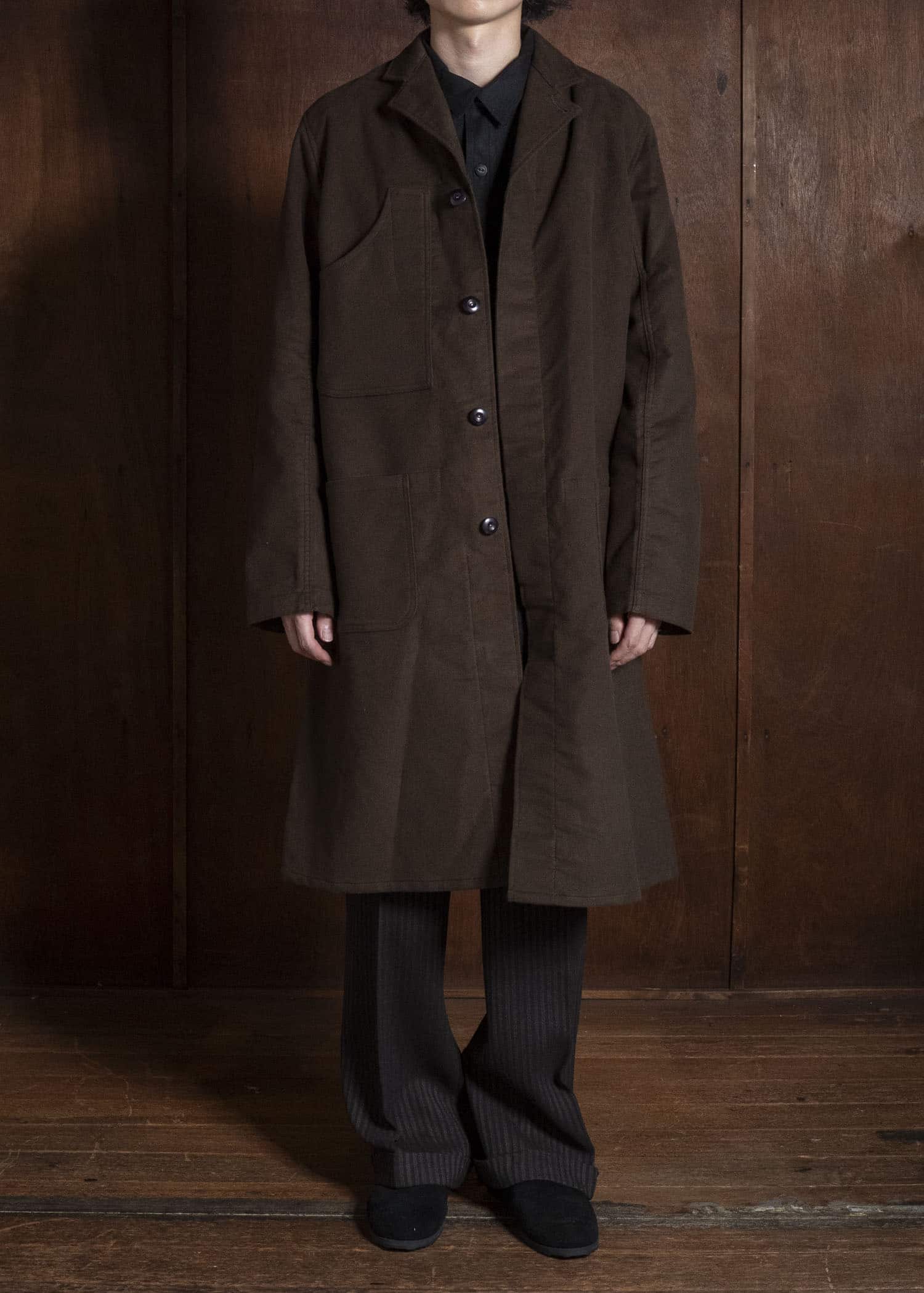 Taiga Takahashi Lot.413-Dark Brown British Postal Worker Coat Dark Brown