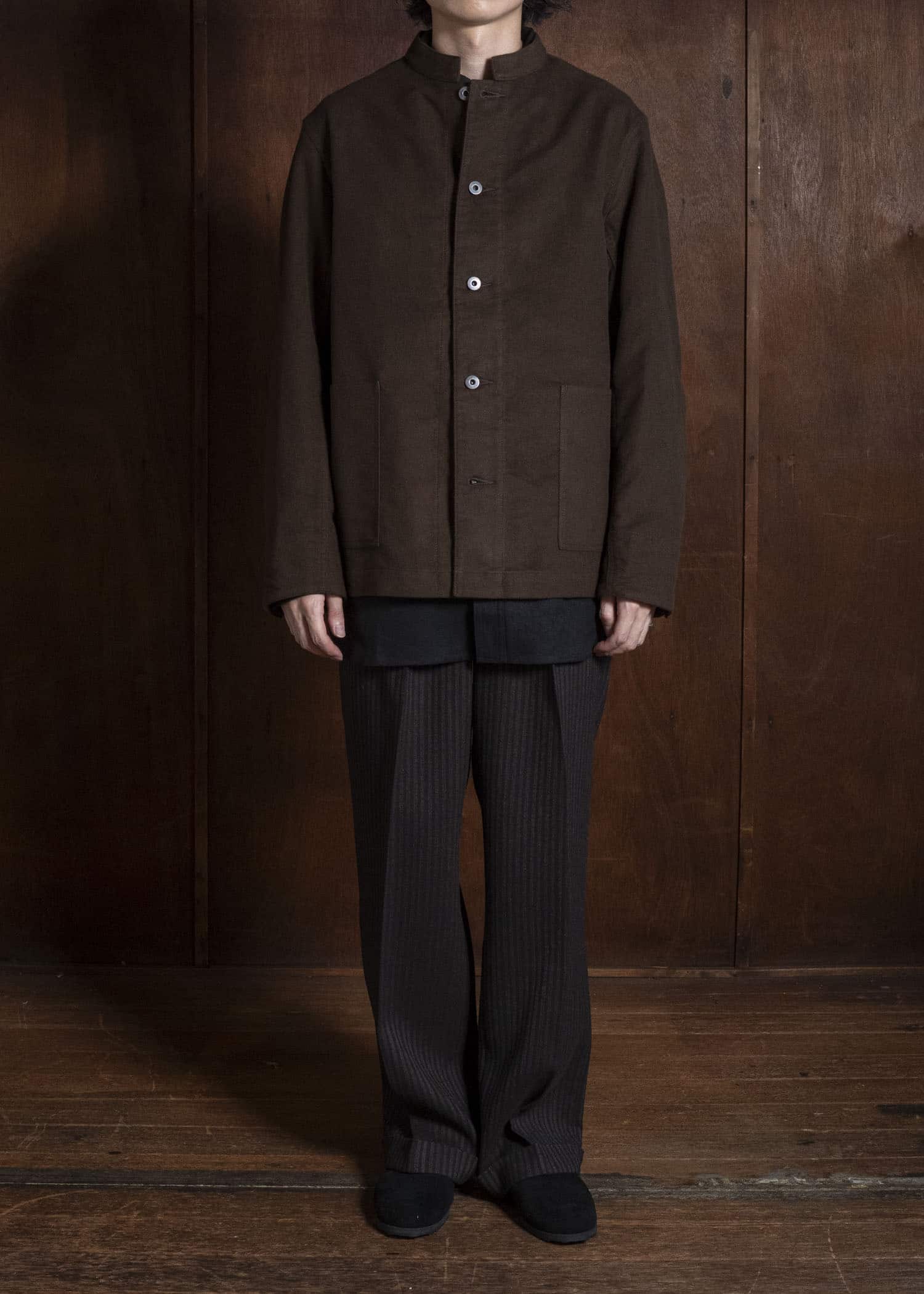 Taiga Takahashi Lot.307-Dark Brown Stand Collar Jacket Dark Brown