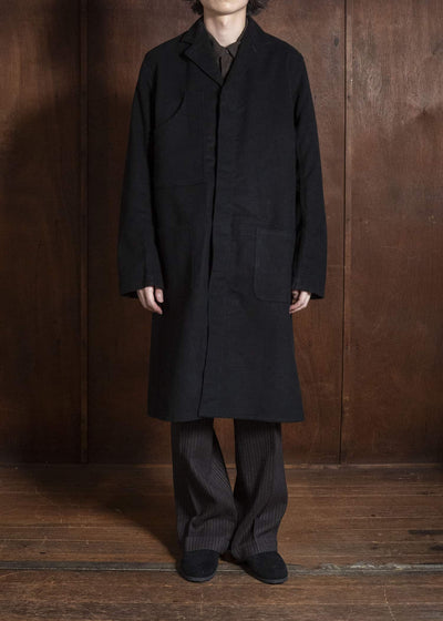 Taiga Takahashi Lot.413-Black British Postal Worker Coat Black