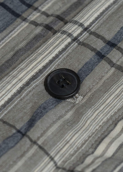 JAN-JAN VAN ESSCHE JACKET #62 COLLARLESS PADDED JACKET Madras Plaid Plaster