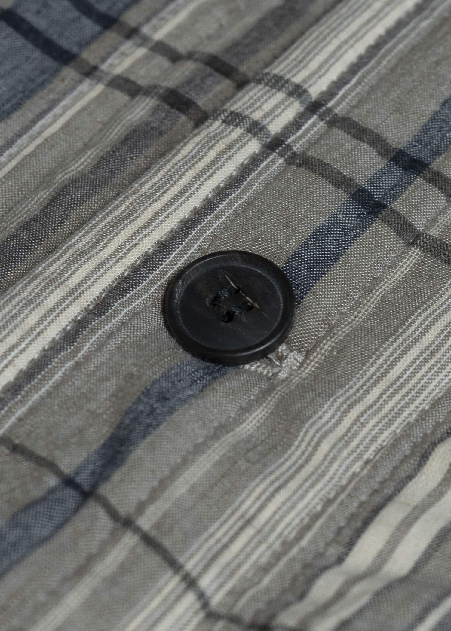 JAN-JAN VAN ESSCHE JACKET #62 COLLARLESS PADDED JACKET Madras Plaid Plaster