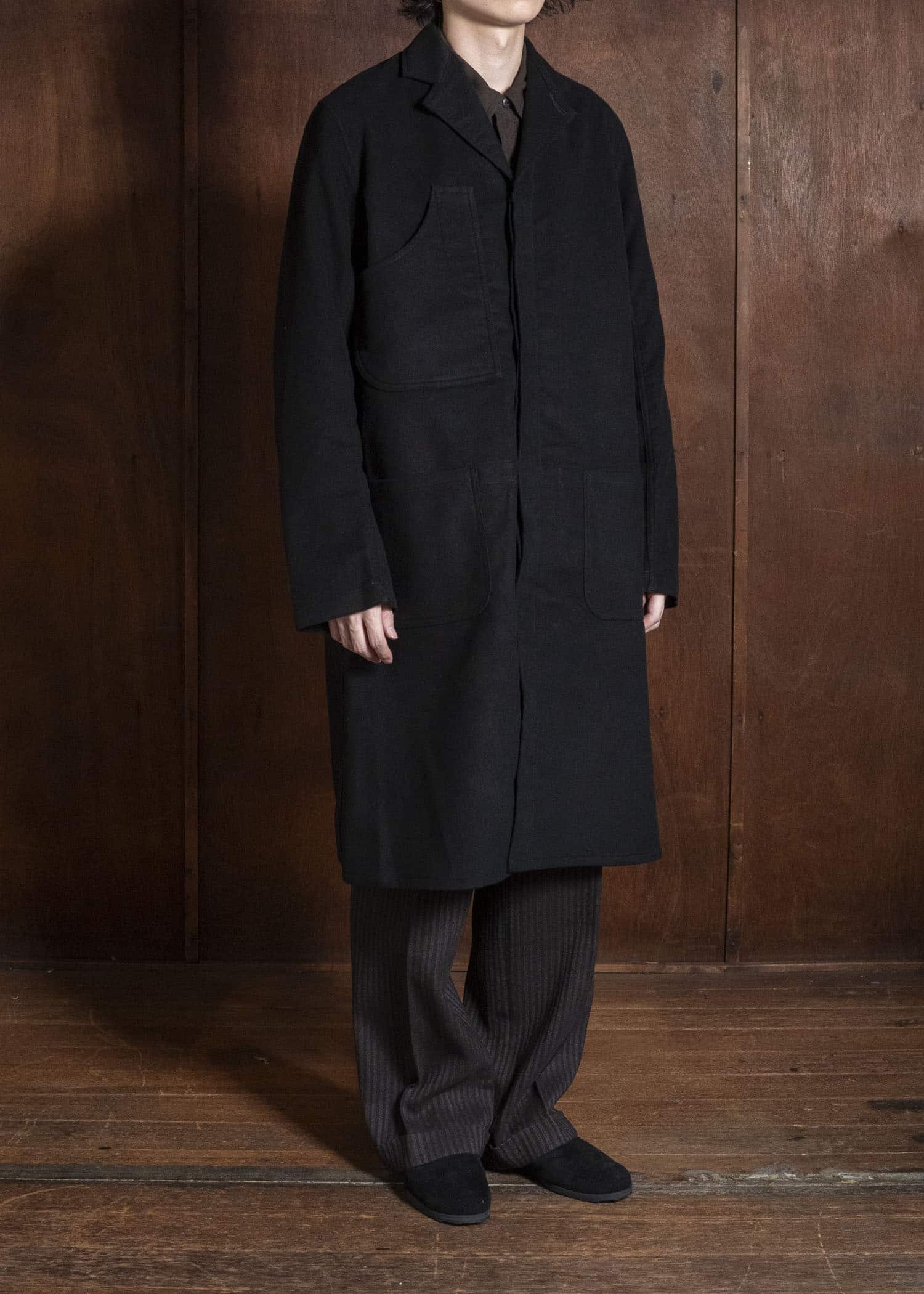 Taiga Takahashi Lot.413-Black British Postal Worker Coat Black