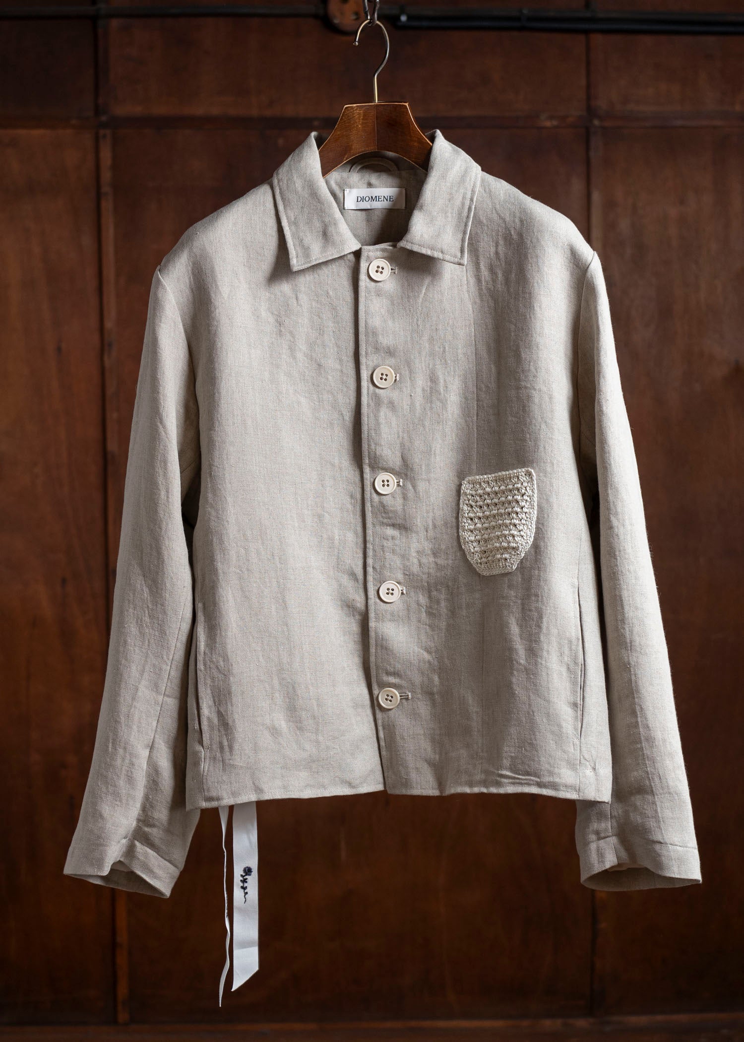 DIOMENE LIGUSTRUM / UNLINED CROCHET POCKET JACKET 03 LINEN DDM-JK-0018 / DDMLINO210