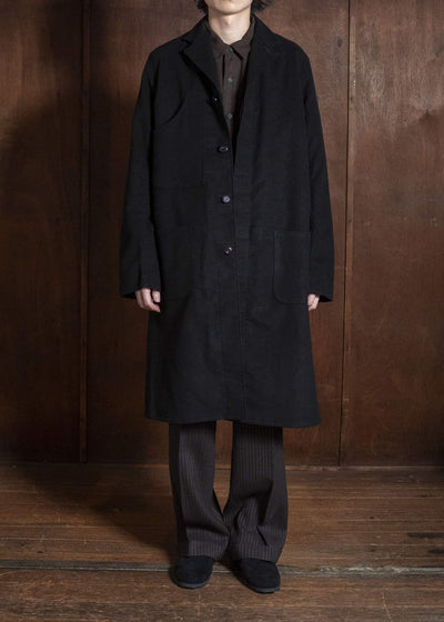 Taiga Takahashi Lot.413-Black British Postal Worker Coat Black