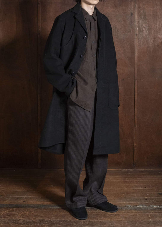 Taiga Takahashi Lot.413-Black British Postal Worker Coat Black
