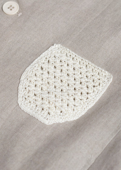 DIOMENE LIGUSTRUM / UNLINED CROCHET POCKET JACKET 03 LINEN DDM-JK-0018 / DDMLINO210