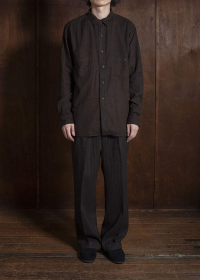 Taiga Takahashi Lot.121-Mud Dyed Brown Work Shirt Mud Dyed Brown
