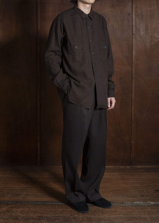 Taiga Takahashi Lot.121-Mud Dyed Brown Work Shirt Mud Dyed Brown
