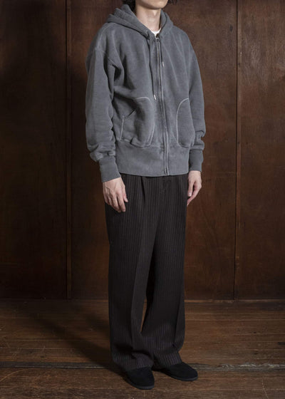 Taiga Takahashi Lot.615-Gray Full Zip Sweat Parka Gray