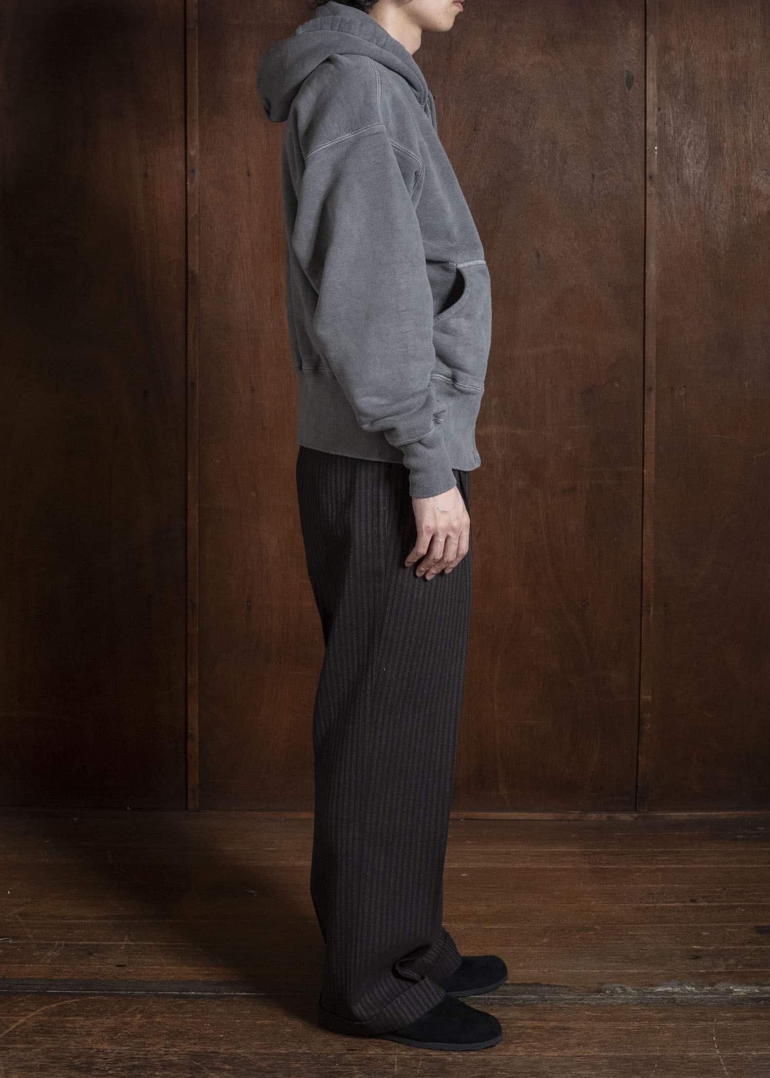 Taiga Takahashi Lot.615-Gray Full Zip Sweat Parka Gray