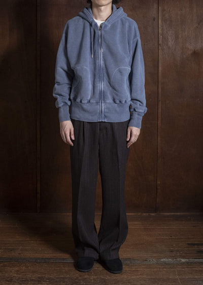 Taiga Takahashi Lot.615-Navy Full Zip Sweat Parka Navy