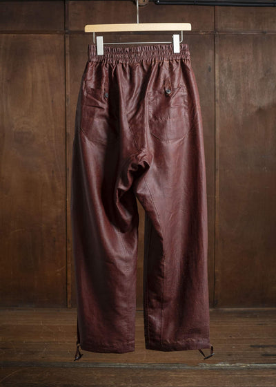 JAN-JAN VAN ESSCHE TROUSERS#88 LOOSE FIT, SINGLE PLEATED TROUSERS Shuliang Silk Padded Oxblood