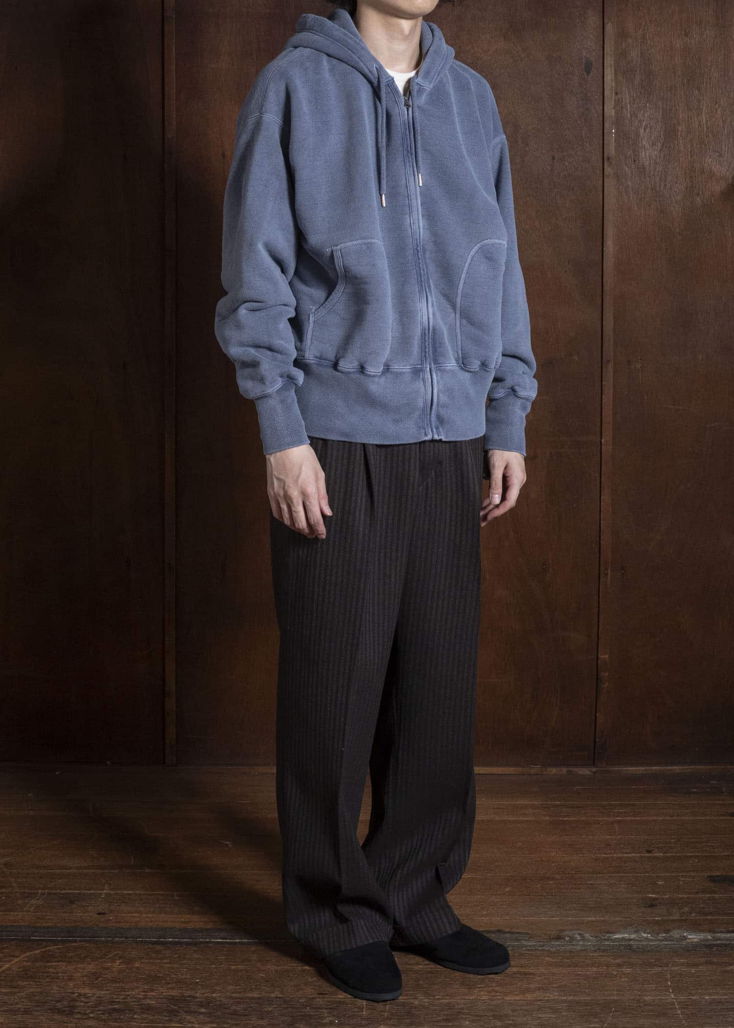 Taiga Takahashi Lot.615-Navy Full Zip Sweat Parka Navy