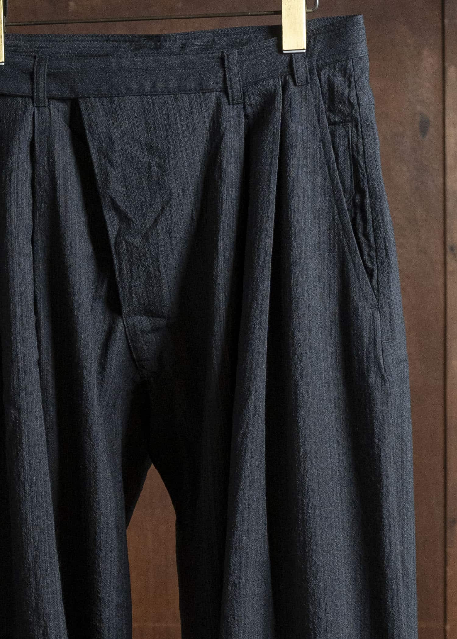 JAN-JAN VAN ESSCHE TROSERS #87 DOUBLE PLEATED TROUSERS Medium Seersucker Dark Stripe