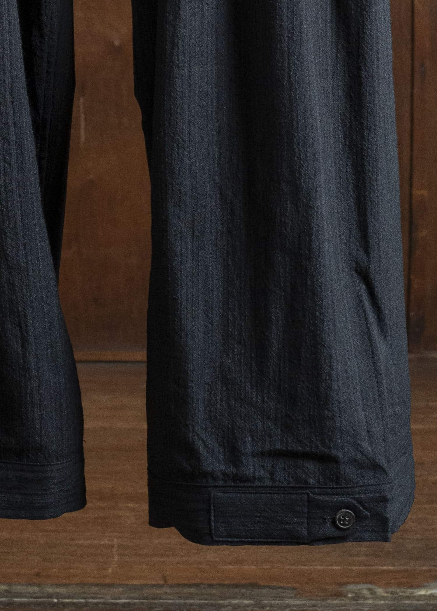 JAN-JAN VAN ESSCHE TROSERS #87 DOUBLE PLEATED TROUSERS Medium Seersucker Dark Stripe