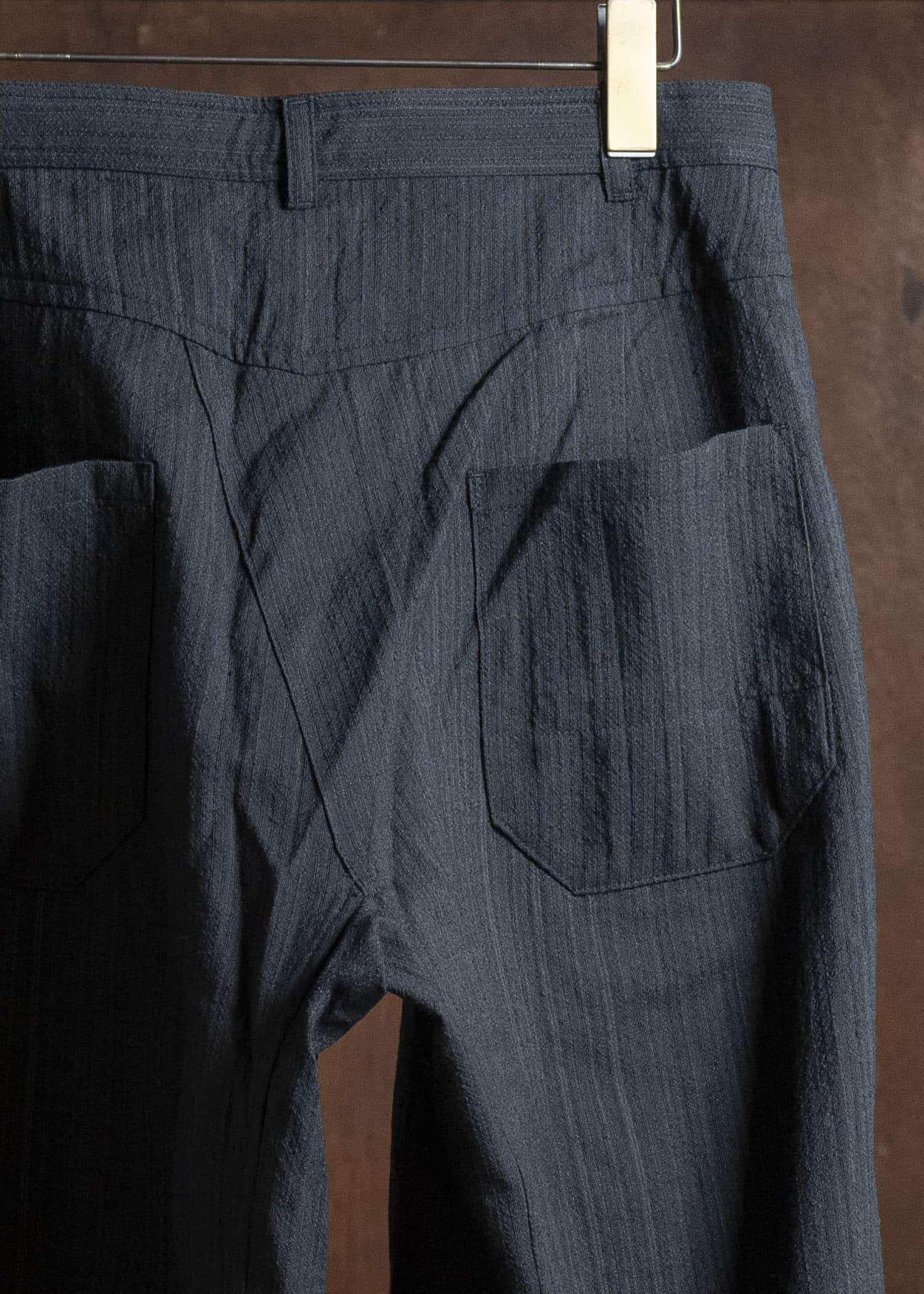 JAN-JAN VAN ESSCHE TROSERS #87 DOUBLE PLEATED TROUSERS Medium Seersucker Dark Stripe