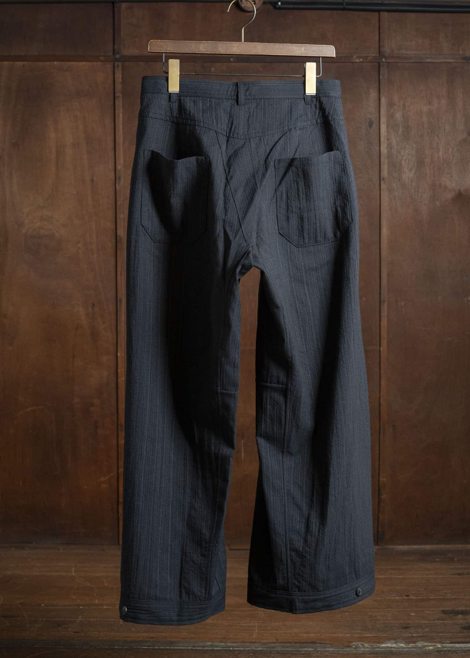 JAN-JAN VAN ESSCHE TROSERS #87 DOUBLE PLEATED TROUSERS Medium Seersucker Dark Stripe