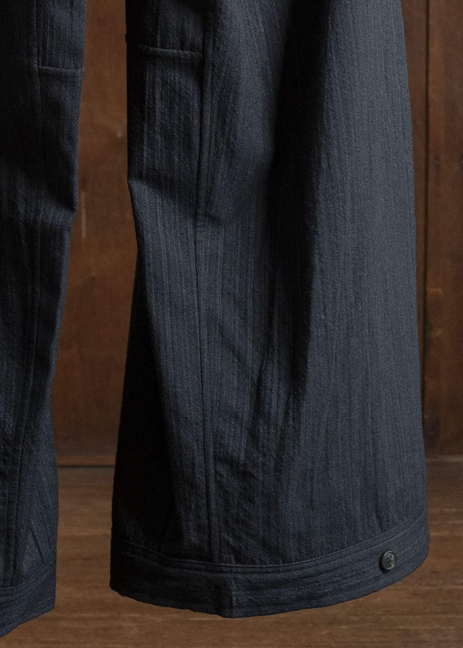JAN-JAN VAN ESSCHE TROSERS #87 DOUBLE PLEATED TROUSERS Medium Seersucker Dark Stripe