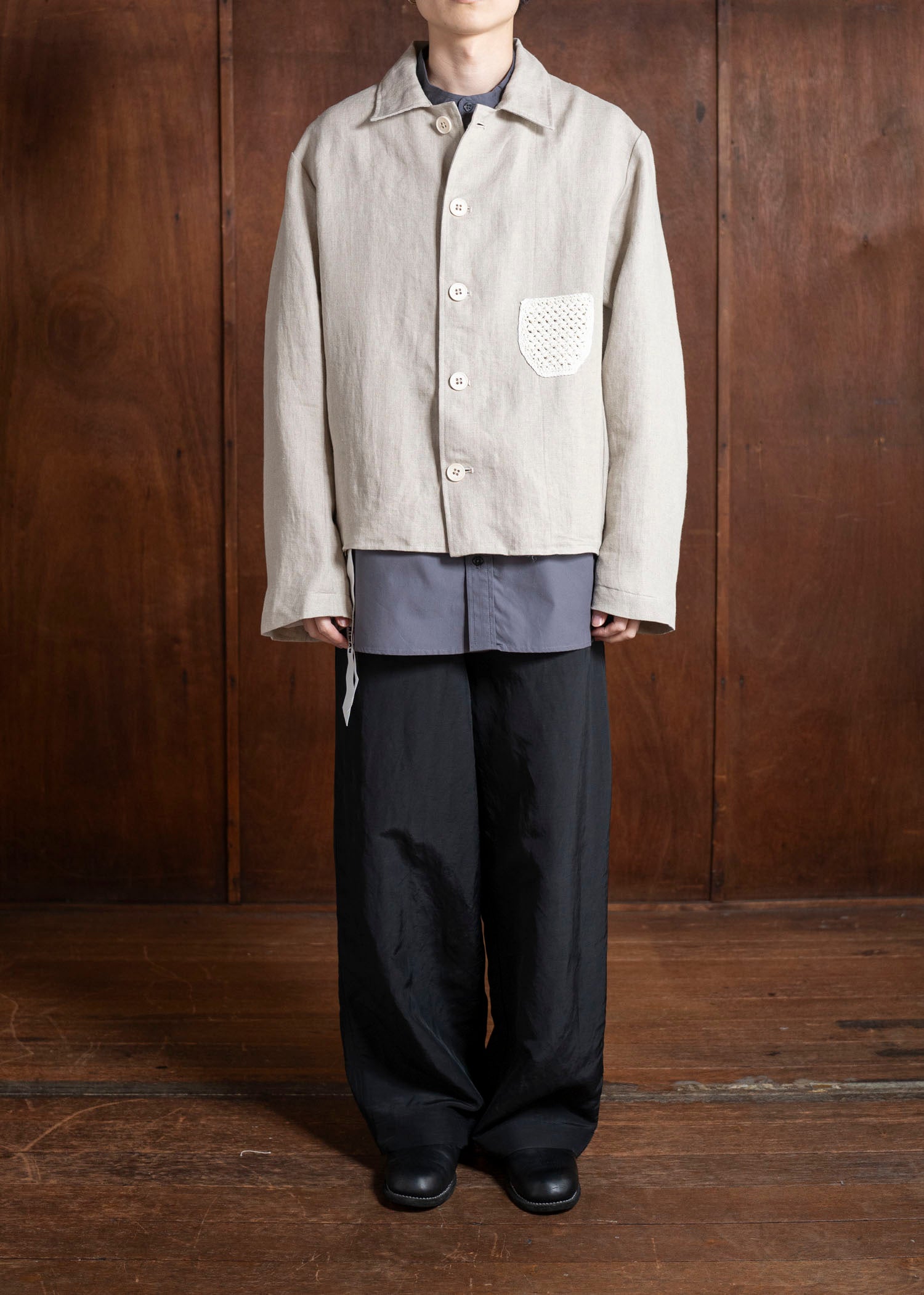 DIOMENE LIGUSTRUM / UNLINED CROCHET POCKET JACKET 03 LINEN DDM-JK-0018 / DDMLINO210