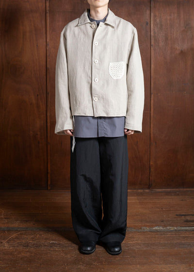 DIOMENE LIGUSTRUM / UNLINED CROCHET POCKET JACKET 03 LINEN DDM-JK-0018 / DDMLINO210