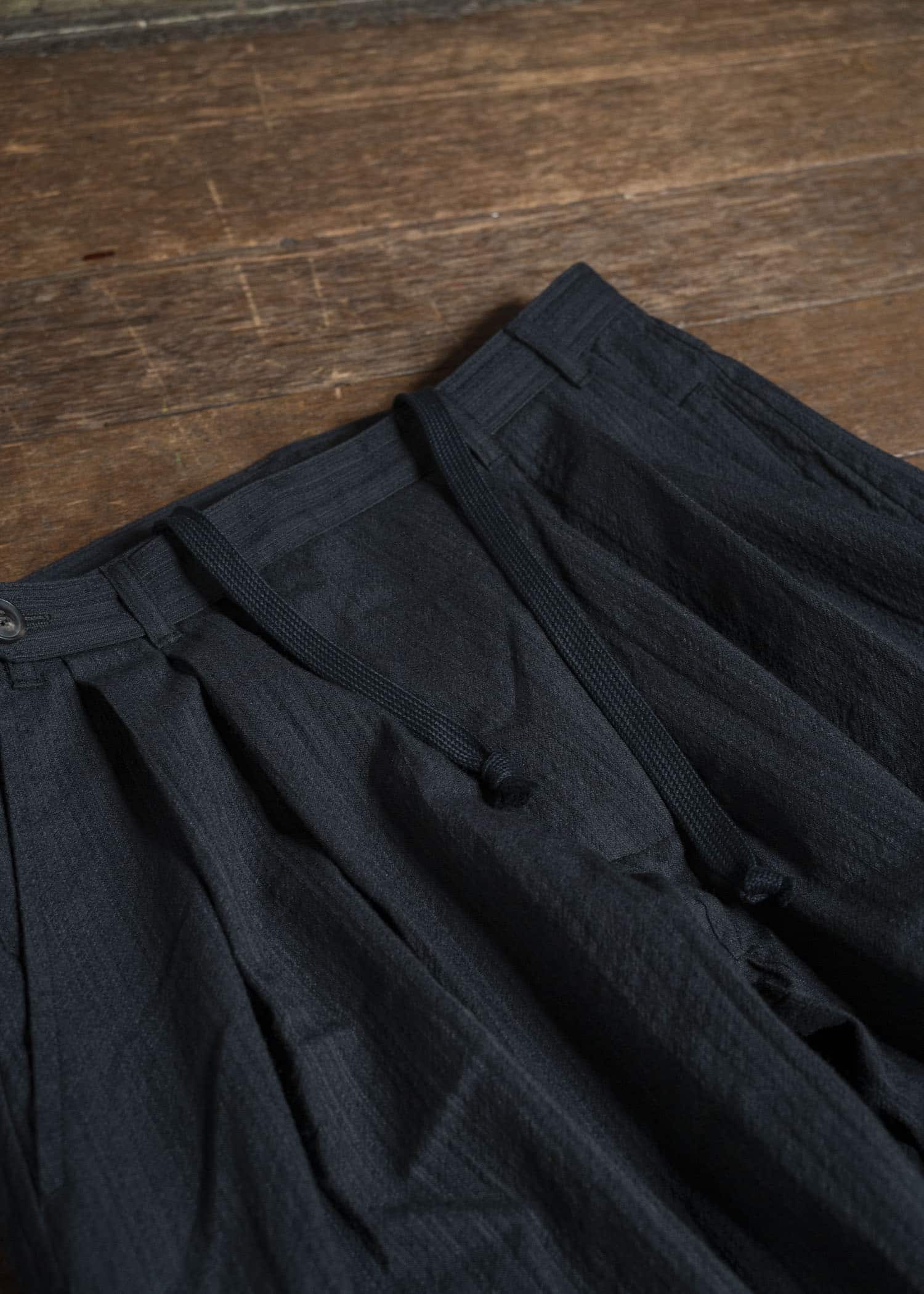 JAN-JAN VAN ESSCHE TROSERS #87 DOUBLE PLEATED TROUSERS Medium Seersucker Dark Stripe