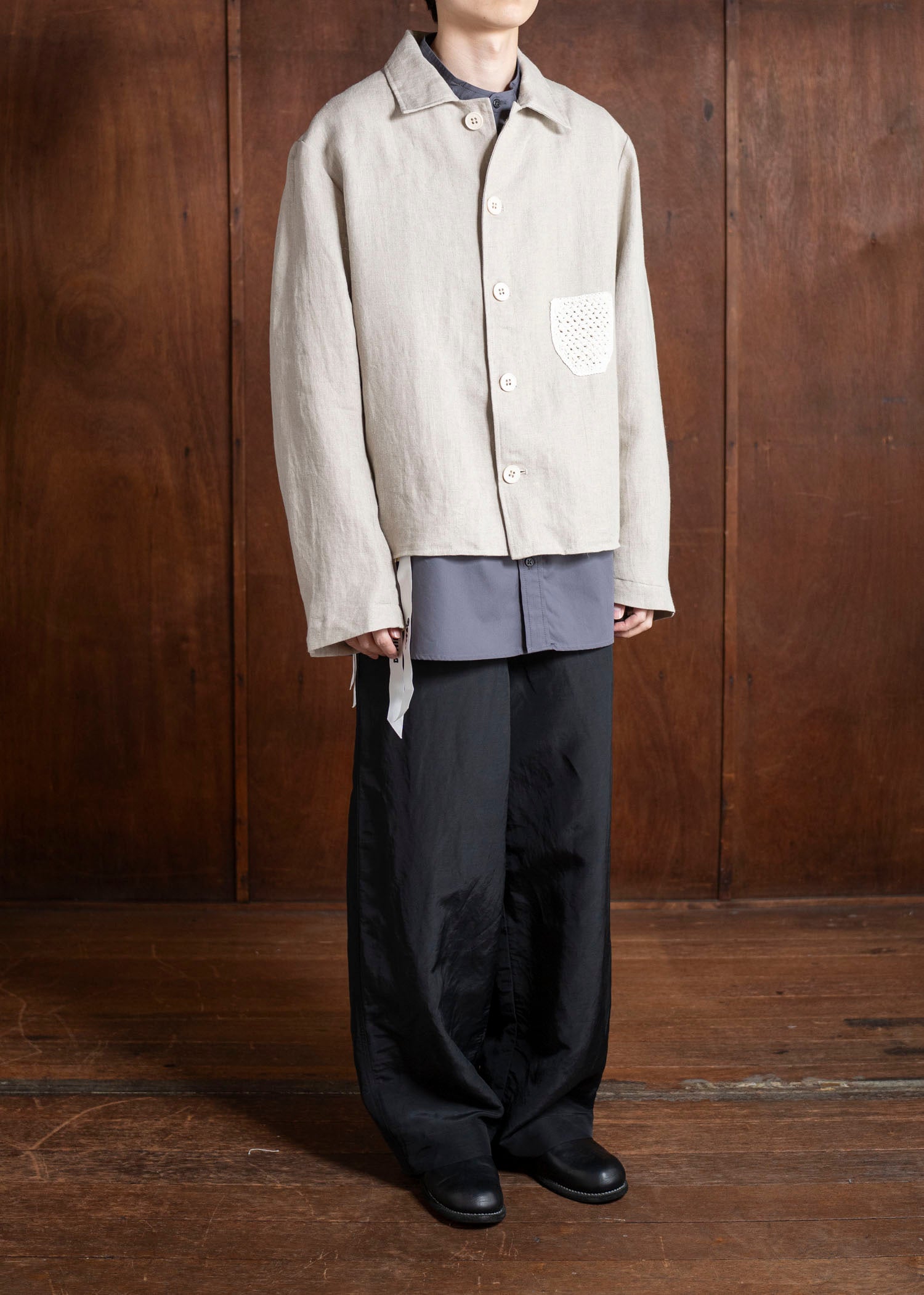 DIOMENE LIGUSTRUM / UNLINED CROCHET POCKET JACKET 03 LINEN DDM-JK-0018 / DDMLINO210