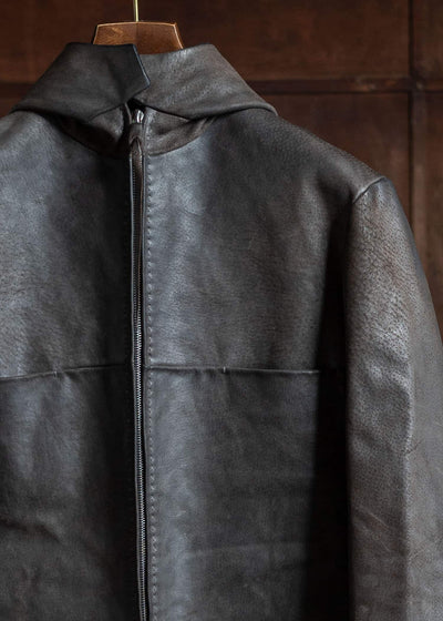 ma+ unlined aviator leather jacket hooded rider jacket