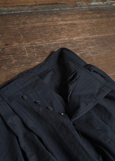 JAN-JAN VAN ESSCHE TROSERS #87 DOUBLE PLEATED TROUSERS Medium Seersucker Dark Stripe