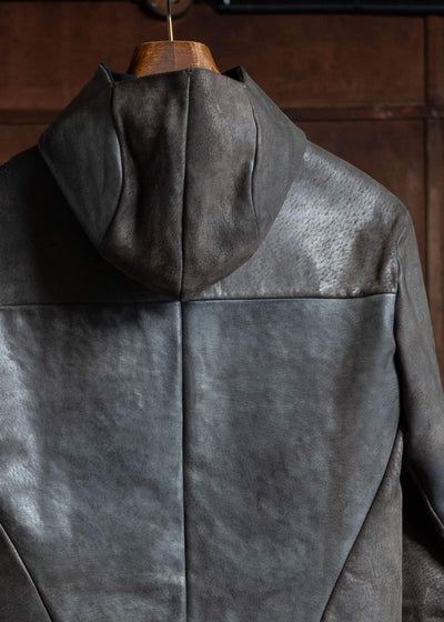 ma+ unlined aviator leather jacket hooded rider jacket