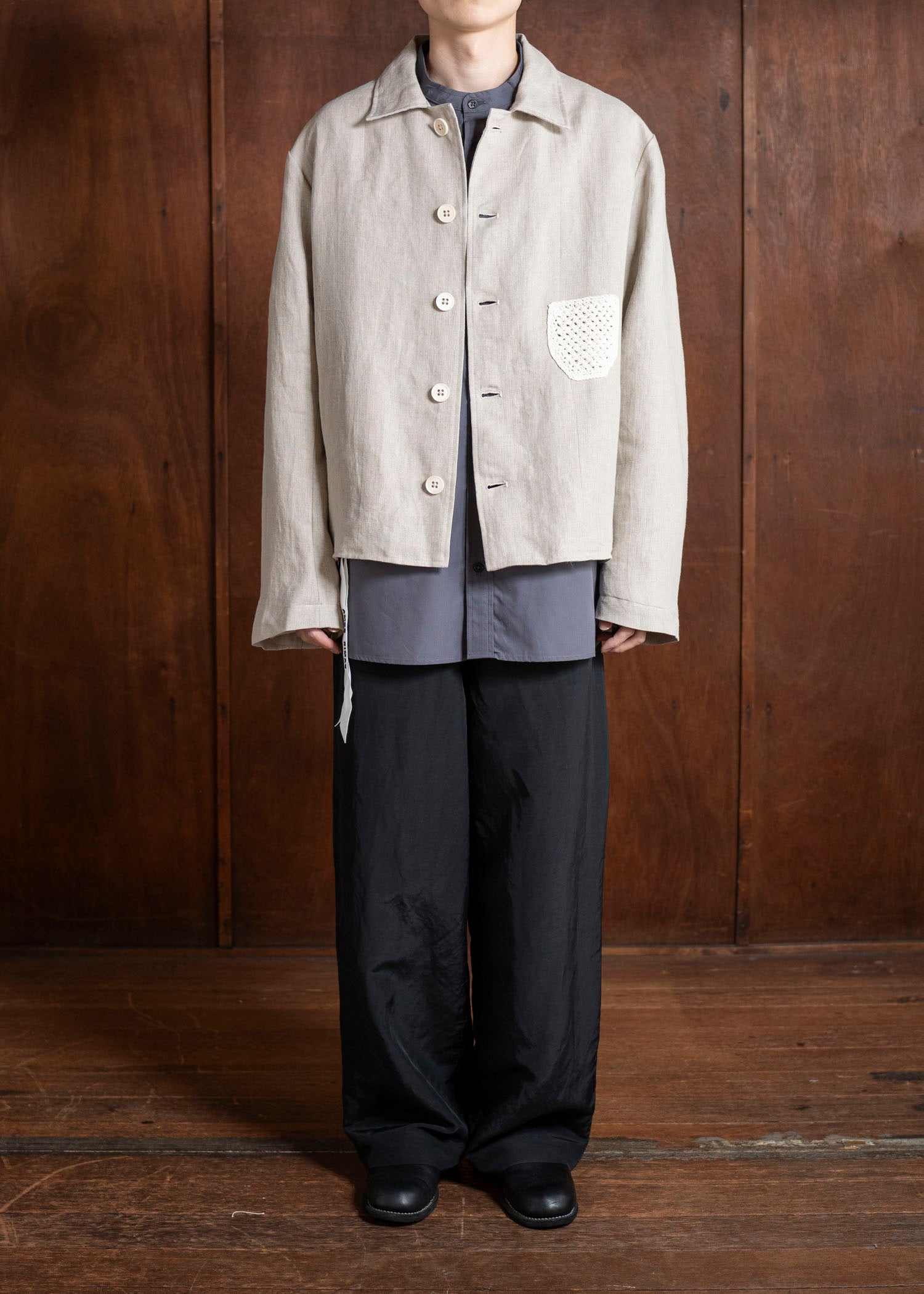 DIOMENE LIGUSTRUM / UNLINED CROCHET POCKET JACKET 03 LINEN DDM-JK-0018 / DDMLINO210